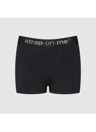 Черные трусики-боксеры для фиксации насадок Strap-on-me Harness Lingerie Allure - size L - Strap-on-me - купить с доставкой в Черкесске