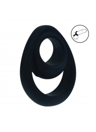 Черное эрекционное кольцо Double Ergo Silicone Cockring - Shots Media BV - в Черкесске купить с доставкой