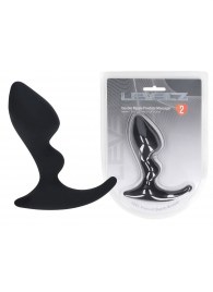 Черная анальная пробка для массажа простаты Double Ripple Silicone Prostate Massager - Shots Media BV - в Черкесске купить с доставкой