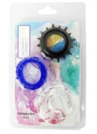 Набор из 3 эрекционных колец разного цвета и рельефа - Boys of Toys - в Черкесске купить с доставкой