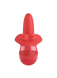 Красный вибратор с подвижным язычком Obelia - Baile