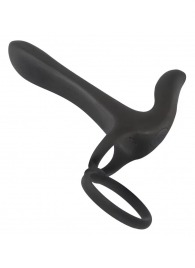 Черная насадка на член с вибрацией Couple’s Vibrator - Orion - в Черкесске купить с доставкой