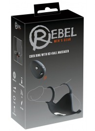 Черная вибронасадка для эрекции и стимуляции мошонки Cock ring with RC ball massager - Orion - в Черкесске купить с доставкой