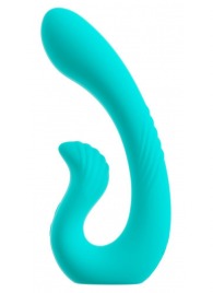 Бирюзовый вибратор NAIRA Dual Heads Vibrator - 17,5 см. - Orion