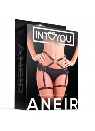 Черные стрепы на бёдра Aneir - Intoyou - купить с доставкой в Черкесске