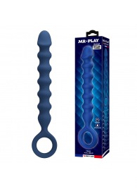 Синяя анальная цепочка - 28,5 см. - Baile