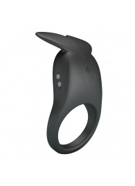 Черное перезаряжаемое виброкольцо Carlton - Baile - в Черкесске купить с доставкой