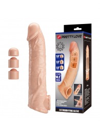 Телесный фаллоудлинитель с подхватом мошонки Silas - 26 см. - Baile - в Черкесске купить с доставкой