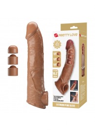 Карамельный фаллоудлинитель с подхватом мошонки Silas - 26 см. - Baile - в Черкесске купить с доставкой