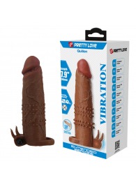 Коричневая насадка на пенис Quillon - 20 см. - Baile - в Черкесске купить с доставкой