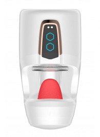 Белый мастурбатор с язычком и возвратно-поступательными движениями - Secwell - в Черкесске купить с доставкой