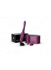 Фиолетовая секс-машина с функцией нагрева, насадками и присоской Sesh - Zalo - купить с доставкой в Черкесске