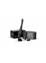 Черная секс-машина с функцией нагрева, насадками и присоской Sesh - Zalo - купить с доставкой в Черкесске