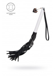 Плеть с белой рукоятью и чёрными хлыстами - 50 см. - Pecado - купить с доставкой в Черкесске