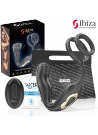 Черная анальная пробка с вращением и эрекционными кольцами - Ibiza - в Черкесске купить с доставкой