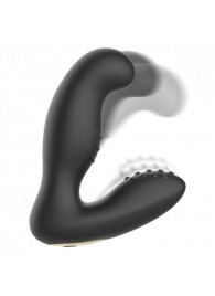 Черный вибромассажер простаты с ротацией и пультом ДУ - Ibiza - в Черкесске купить с доставкой