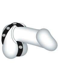 Подхват для мошонки с 3 съемными эрекционными кольцами Leder-Riemen - Orion - в Черкесске купить с доставкой