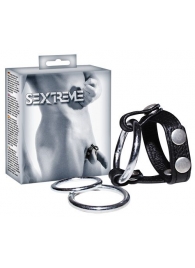 Подхват для мошонки с 3 съемными эрекционными кольцами Leder-Riemen - Orion - в Черкесске купить с доставкой
