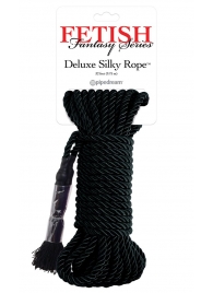 Черная веревка для фиксации Deluxe Silky Rope - 9,75 м. - Pipedream - купить с доставкой в Черкесске