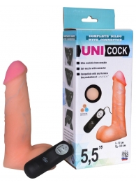 Фаллическая насадка Харнесс UNICOCK 5,5  с вибрацией - 17 см. - LOVETOY (А-Полимер) - купить с доставкой в Черкесске