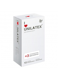 Ультратонкие презервативы Unilatex Ultra Thin - 12 шт. + 3 шт. в подарок - Unilatex - купить с доставкой в Черкесске