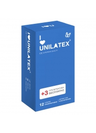 Классические презервативы Unilatex Natural Plain - 12 шт. + 3 шт. в подарок - Unilatex - купить с доставкой в Черкесске