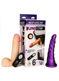 Вибрострапон с двумя насадками UniStrap - 18 и 18 см. - LOVETOY (А-Полимер) - купить с доставкой в Черкесске