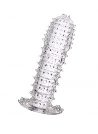 Гелевая прозрачная насадка c шипами - 12 см. - Toyfa Basic - в Черкесске купить с доставкой