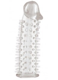 Прозрачная насадка на половой член с закрытой головкой и шипами - 12,5 см. - Toyfa Basic - в Черкесске купить с доставкой