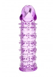 Гелевая фиолетовая насадка на фаллос с шипами - 12 см. - Toyfa Basic - в Черкесске купить с доставкой
