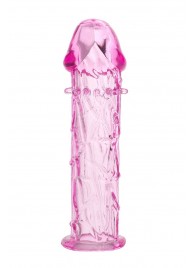 Гладкая розовая насадка с усиками под головкой - 12,5 см. - Toyfa Basic - в Черкесске купить с доставкой