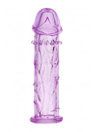 Гладкая фиолетовая насадка с усиками под головкой - 12,5 см. - Toyfa Basic - в Черкесске купить с доставкой