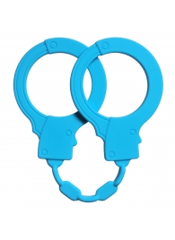 Голубые силиконовые наручники Stretchy Cuffs Turquoise - Lola Games - купить с доставкой в Черкесске