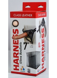 Насадка-фаллоимитатор на кожаных трусиках Harness Ultra Realistic 7  - 18 см. - LOVETOY (А-Полимер) - купить с доставкой в Черкесске