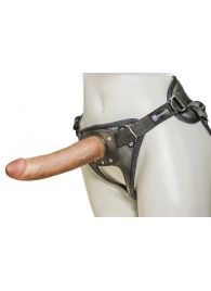 Насадка-фаллоимитатор на кожаных трусиках Harness Ultra Realistic 7  - 18 см. - LOVETOY (А-Полимер) - купить с доставкой в Черкесске