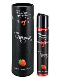 Массажное масло с ароматом клубники Huile de Massage Gourmande Fraise des Bois - 59 мл. - Plaisir Secret - купить с доставкой в Черкесске