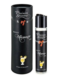 Массажное масло с ароматом пина колады Huile de Massage Gourmande Pina Colada - 59 мл. - Plaisir Secret - купить с доставкой в Черкесске