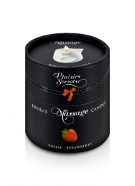 Массажная свеча с ароматом клубники Bougie de Massage Gourmande Fraise - 80 мл. - Plaisir Secret - купить с доставкой в Черкесске