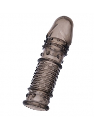 Дымчатая закрытая насадка ToyFa XLover с чешуйками и пупырышками - 13,5 см. - ToyFa - в Черкесске купить с доставкой