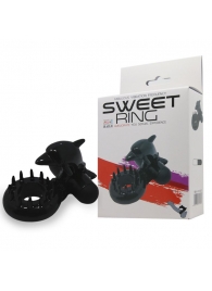 Чёрное эрекционное виброкольцо Sweet Ring с дельфинчиком - Baile - в Черкесске купить с доставкой