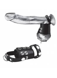 Кольцо на член и мошонку Cock Ring With 2  Ball Stretcher And Optional Weight Ring - BlueLine - в Черкесске купить с доставкой