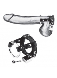 Утяжка на пенис на замочке Duo Cock And Ball Lock - BlueLine - купить с доставкой в Черкесске