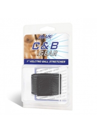Чёрная утяжка на мошонку 1  Velcro Ball Stretcher - BlueLine - купить с доставкой в Черкесске