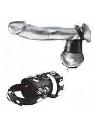 Утяжка на пенис и мошонку Cock Ring With 1.5  Ball Stretcher And Optional Weight Ring - BlueLine - купить с доставкой в Черкесске