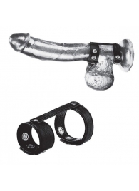 Утяжка на пенис с клёпками Duo Snap Cock And Ball Ring - BlueLine - купить с доставкой в Черкесске