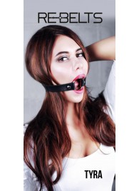 Чёрный кожаный чокер-кляп Tyra Black - Rebelts - купить с доставкой в Черкесске