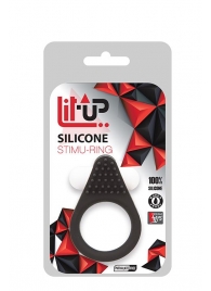 Чёрное эрекционное кольцо LIT-UP SILICONE STIMU RING 1 BLACK - Dream Toys - в Черкесске купить с доставкой