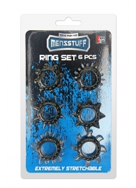 Набор из 6 дымчатых эрекционных колец MENZSTUFF 6PC STRECHEABLE RING SET - Dream Toys - в Черкесске купить с доставкой