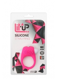 Розовое эрекционное кольцо с щеточкой LIT-UP SILICONE STIMU RING 5 - Dream Toys - в Черкесске купить с доставкой
