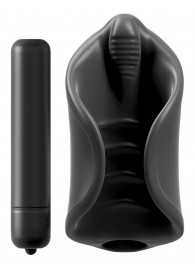 Чёрный мастурбатор Vibrating Silicone Stimulator с вибрацией - Pipedream - в Черкесске купить с доставкой